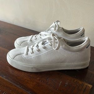 Rothy’s ‘The Lace Up’ women’s tennis sneaker in bright white!